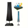 Patio Parasol Cover, Patio Parasol Cover with Zipper for Garden Market Parasol, Windproof and Cover (Black)