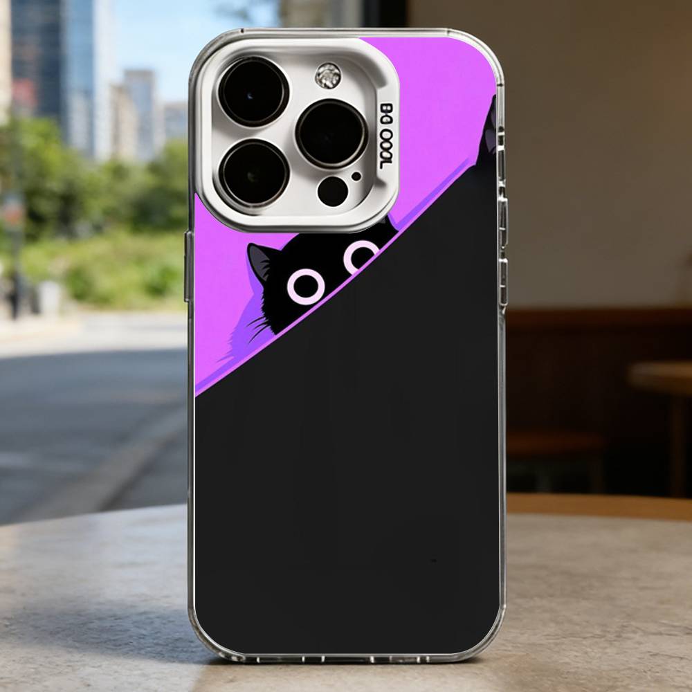 Black Cat  Hard Phone Case for IPhone 16 15 14 13 12 11 Pro Max Plus16E X XR XS Max shockproof Full Cover