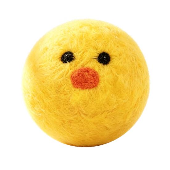 Игрушки для кошек Желтая утка Бесшумные шерстяные шарики Мягкая устойчивая к укусам войлочная игрушка для кошек Безопасная Игрушка для развлечения домашних животных для котенка