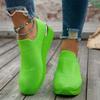 Женская обувь большого размера – Весна/Лето Новинка Fly-Knit Сетчатая Повседневная Спортивная Тапочки на Танкетке Платформе Плоская Обувь для Женщин