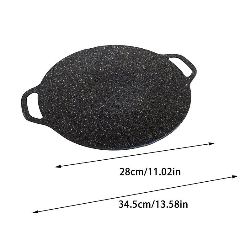 Grilling Pan Korean Round Non-Stick Baking Dishes Pans Stovetop Baking Tray Indoor Outdoor Griddle Barbecue Equipment