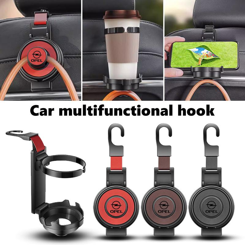 For Opel Car Seat Back Cup Holder Hook Multifunctional Auto Headrest Hanger Corsa Mokka Astra Cascada Adam Insignia Meriva jbz588