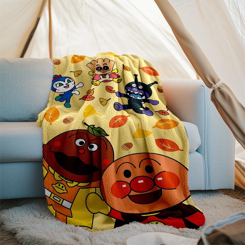 Anpanman Theme Printed Blanket - Perfect for Couch, Bed, Travel & Outdoor Use | Machine Washable, Cozy & Durable.