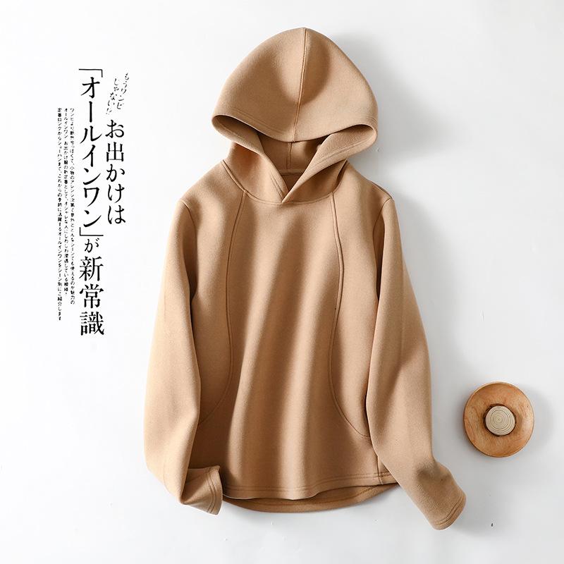 Женская двухсторонняя бархатная толстовка с капюшоном — ветрозащитная, с длинным рукавом, плюс бархат, теплая куртка для осени/зимы