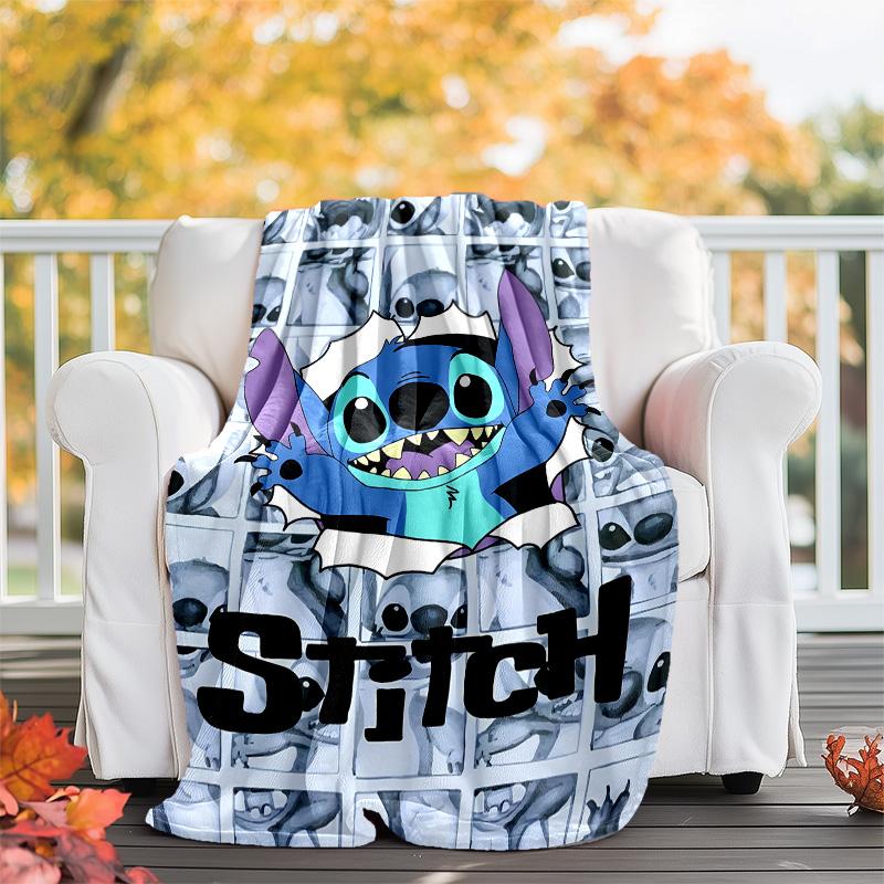 1pc S-Stitch2 Theme Blanket - Digital Print, Polyester, Cozy for All Seasons, Perfect for Outdoor, and Travel