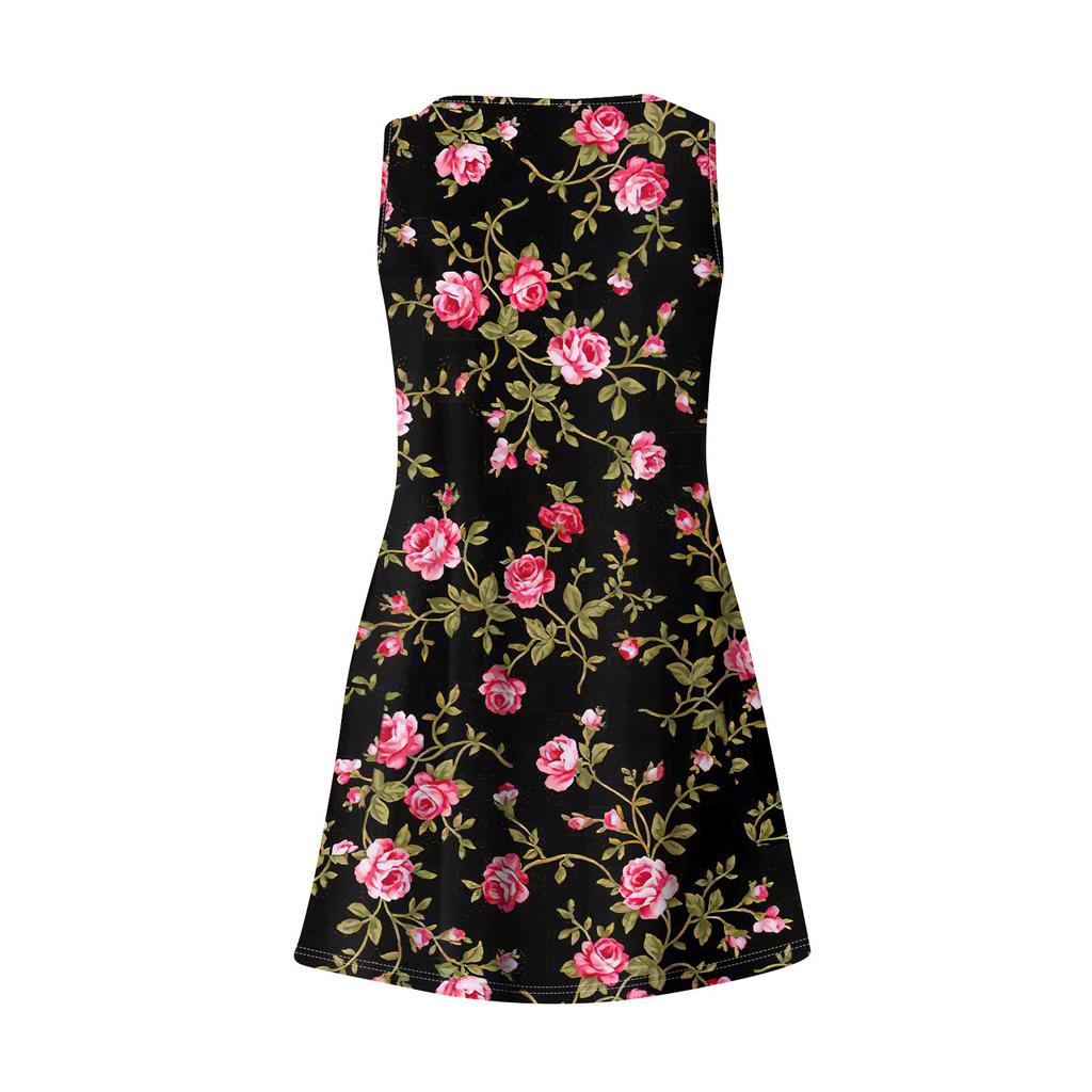 Женское повседневное летнее богемное пляжное платье с принтом и карманами, V-образным вырезом, платье-майка