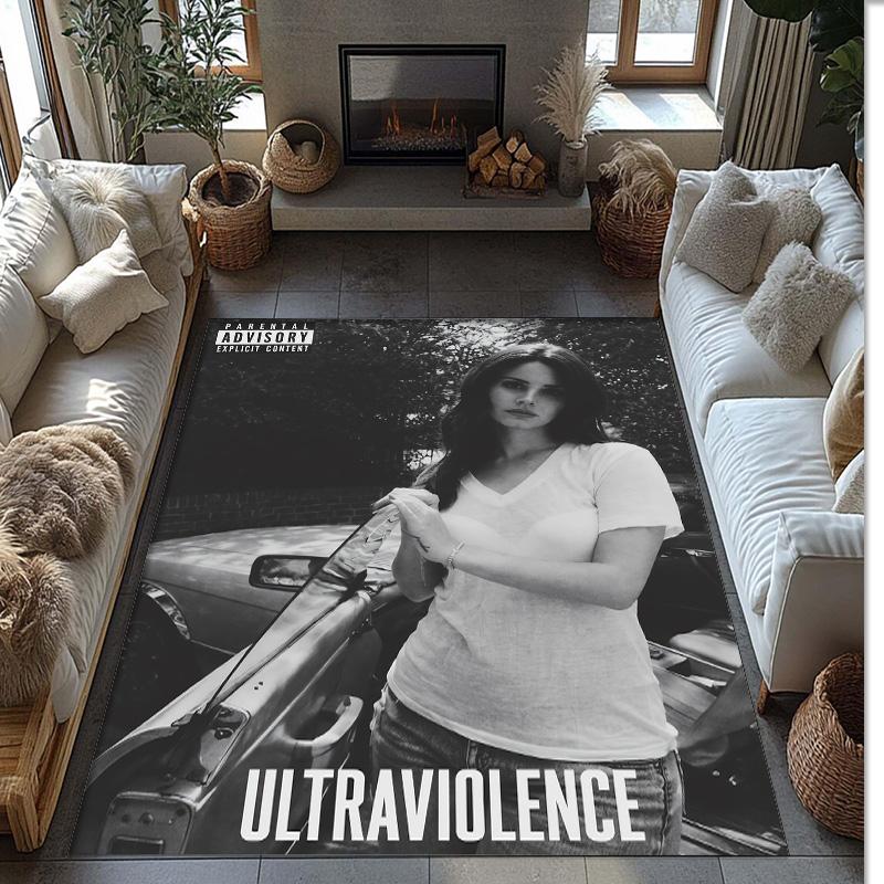 Soft Crystal Velvet Floor Rug,Lana Del Rey Anti Slip Decorative Carpet, Plush Area Mat For Indoor Home Decoration