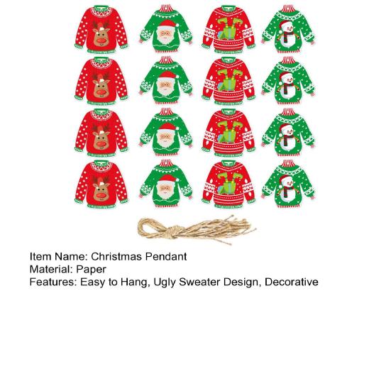 1 Set Christmas Ugly Sweater Hanging Decoration Set Versatile Styles Easy To Hang Christmas Tree Decoration Arrangement Hangers