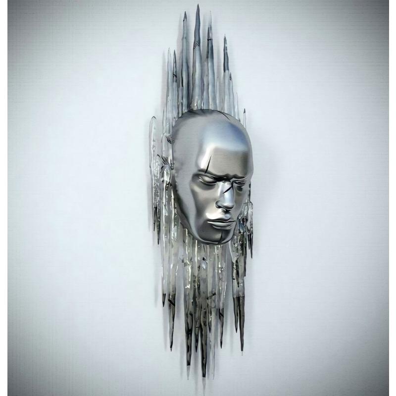 Золотая металлическая фигура статуя обнимает художественный постер, украшение дома, высокое разрешение, покраска распылением, безрамная основа для холста