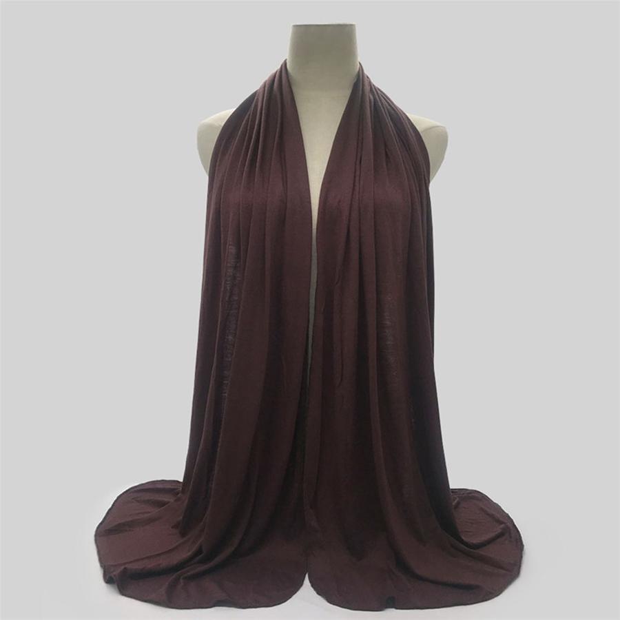 Трикотажный хиджаб шарф женский зимний теплый однотонный эластичный хлопковый шаль и обертывание большого размера повязка на голову мусульманский хиджаб шарфы