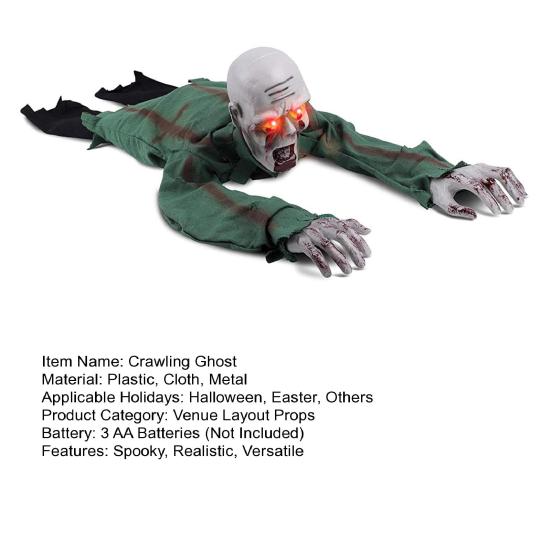 Хэллоуин ползающий призрак украшение реалистичный электрический скелет декор со страшным звуком светящийся