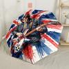 John Lennon Union Jack Guitar Automatic Umbrella Folding Umbrella with 8 Ribs Foldable Design Travel Essential Fashion Lovers