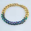 New 316L stainless steel gold and iridescence dual Hip hop bracelet anklet