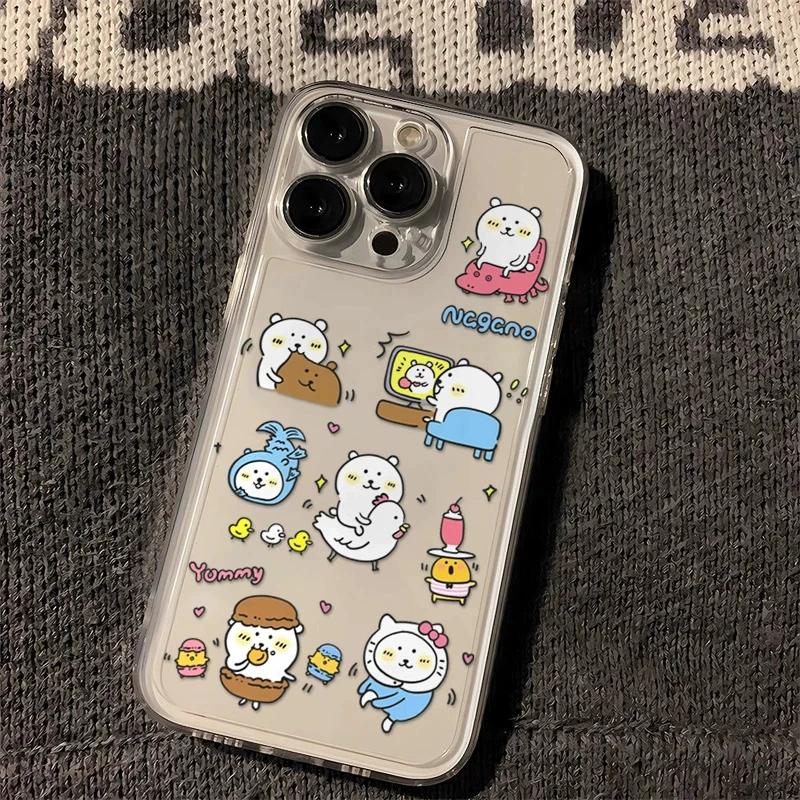 Cute ChiiKawa Clear Phone Case for iPhone 15/14/13/12 - Kawaii Cartoon Sticker Cover