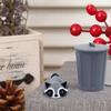 3D Printed Raccoon Ornament Flexible Articulated Raccoon Toy Mini Raccoon In Trash Can for Animal Collectors Kids Gift