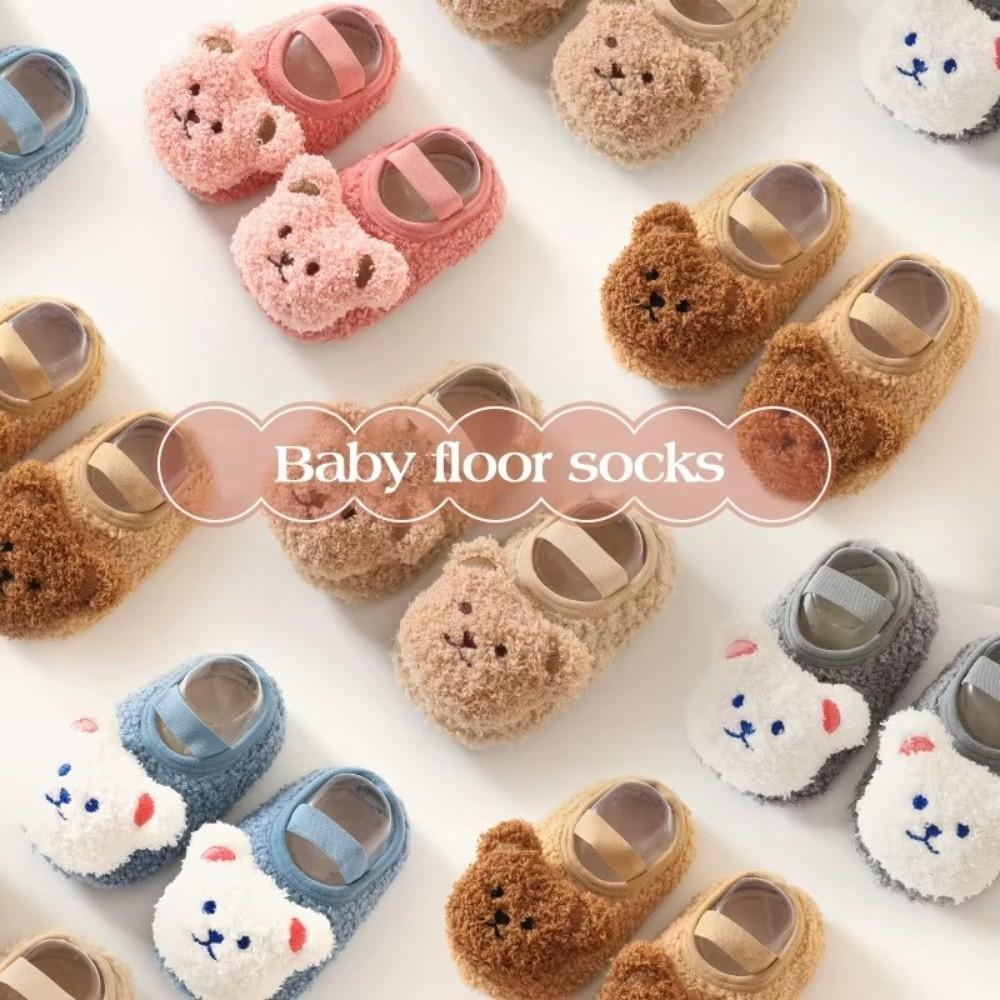 Winter Warm Toddler Shoes Cute Cartoon Bear Baby Boat Sock New Baby Slippers