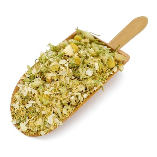 Чай Octavius Chamomile Sleep Flower - 50 г || БЕСПЛАТНЫЙ ЗАВИТОК ДЛЯ ЧАЯ (BALL) || 100% натуральный цельнолистовой травяной чай | Без кофеина | Хороший сон | Банка 50 г