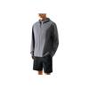 Running Series Woven Hooded Solid Color Long Sleeve Waterproof Wear-Resistant Windbreaker Men Outerwear Trail-Gray 952435602-2