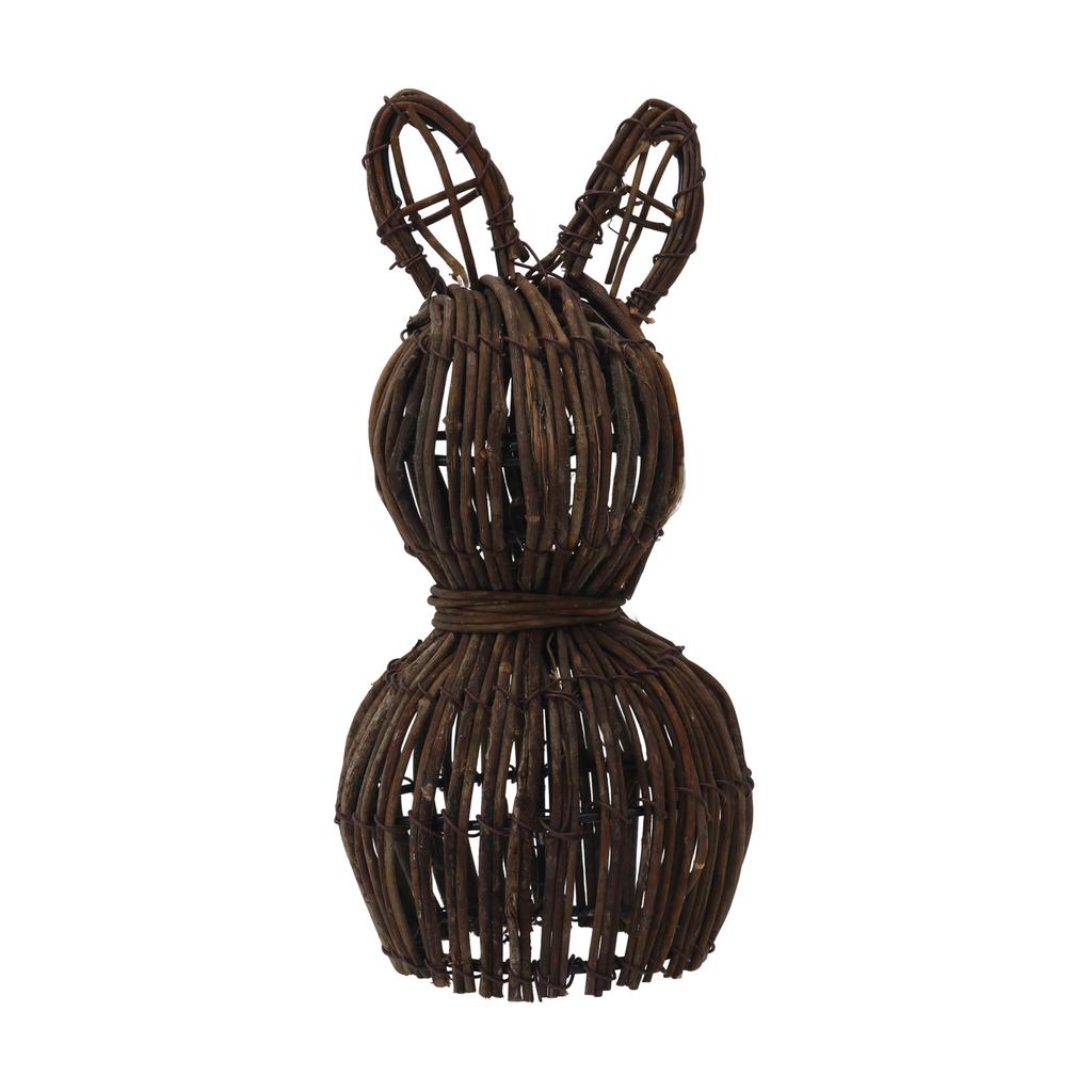 Wicker Ornament Handcrafted Easter Bunny Home Decor Garden Decorative Piece