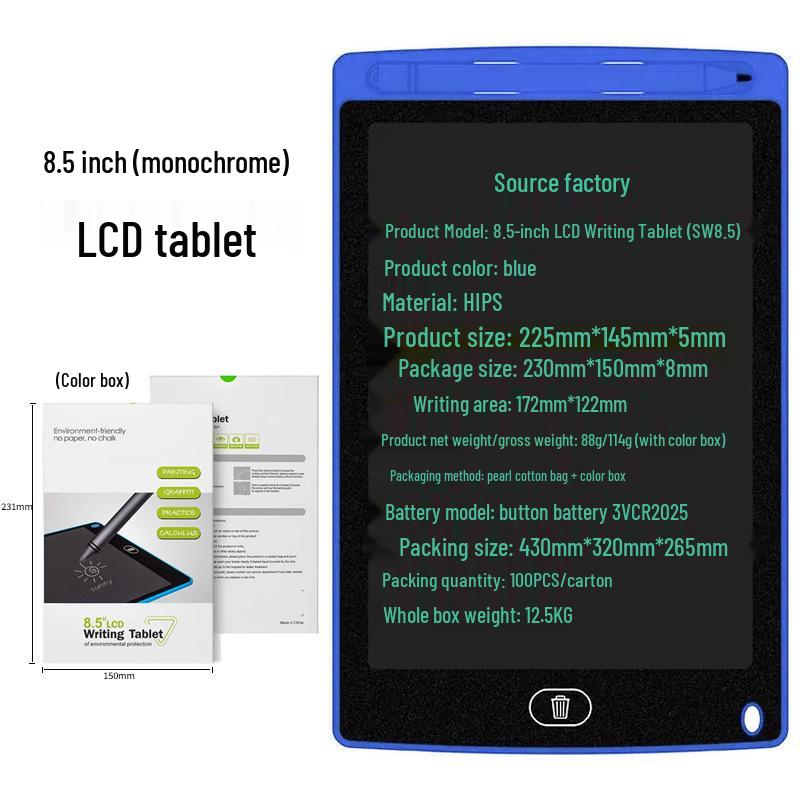 ЖК-планшет для письма - 12"/10"/8,5"/4,4" Доска для письма и рисования для детей