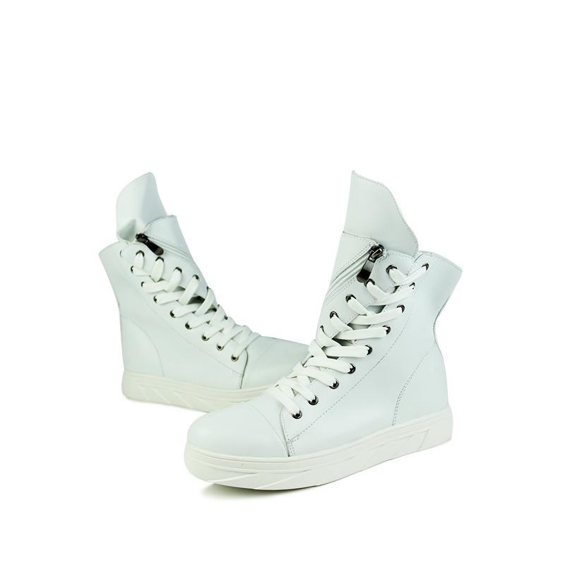 Luxury Shoes High Quality White Shoes for Men Comfortable Flat High-top Shoes Men Lace-up Casual Shoes Men Boots Zapatos Hombre