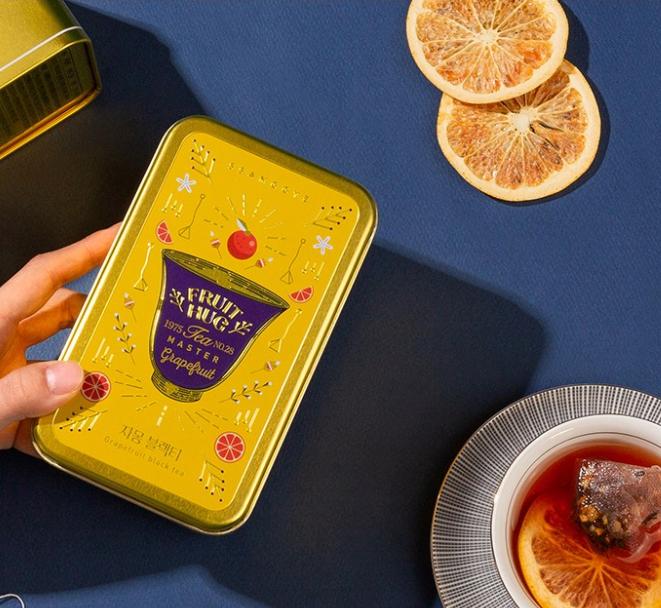 Черный чай Ssanggyemyeongcha Fruit Hug Grapefruit в банке – настоящий корейский традиционный чай