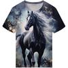 Футболки с изображением лошадей, мужские рубашки с 3D-принтом, повседневные летние топы с дизайном унисекс