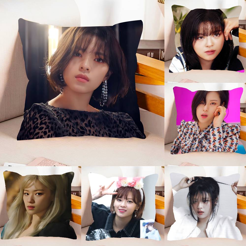 Singer JJeongyeons Case Plush Fabric Soft Pillowcase Double Sided Print Cushion Cover Household Gifts