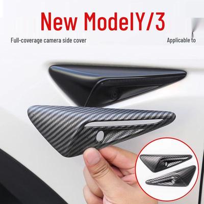 Наклейка с рисунком из углеродного волокна для камеры Tesla Model Y/3/S/X