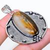 Подвеска из серебра 925 пробы с натуральным тигровым глазом ручной работы 2,05 дюйма O0A58