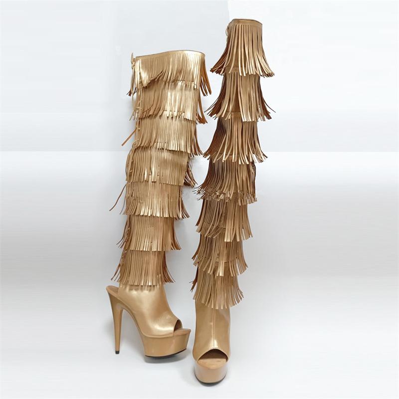 Женские туфли 2025 года, весна, новые высокие туфли-трубы выше колена, с заостренным носком, на высоком каблуке, женские черные модные женские туфли на очень высоком каблуке 15 см