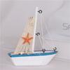 Wooden Crafts DIY Micro Landscape Sailing Miniature Figurines Sailboat Ornaments Sailing Model