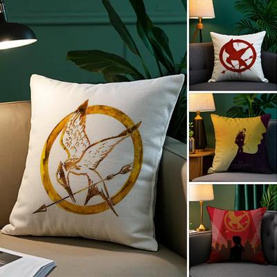 Наволочка H-Hunger Games Плюшевая ткань Мягкая Двусторонняя печать Чехол для диванной подушки Наволочки для декоративных подушек