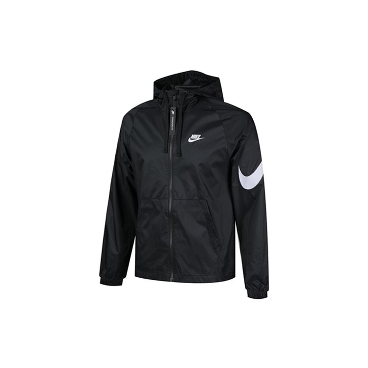 Nike Спортивная куртка Swoosh с капюшоном на молнии во всю длину, мужская верхняя одежда, черная CJ5640-010
