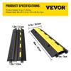 Cable Protector Ramp, 5 Packs 2 Channels Speed Bump Hump, Rubber Modular Speed Bump Rated 11000 LBS Load Capacity, Protective Wire Cord Ramp Driveway