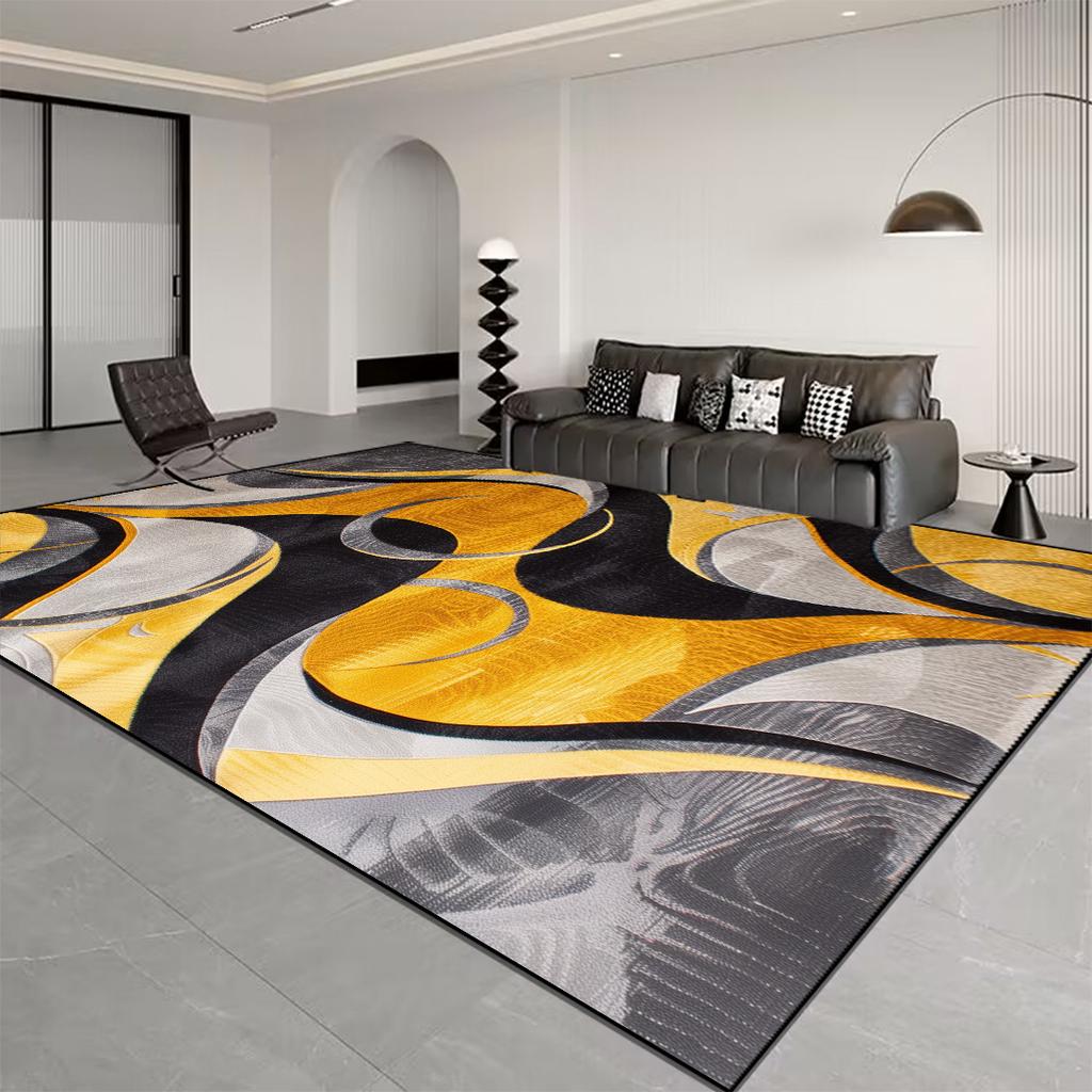 Скандинавский ковер в полоску класса люкс для декора гостиной, мягкие ковры, легко чистящиеся, для спальни, большой площади, оранжево-коричневый коврик для пола