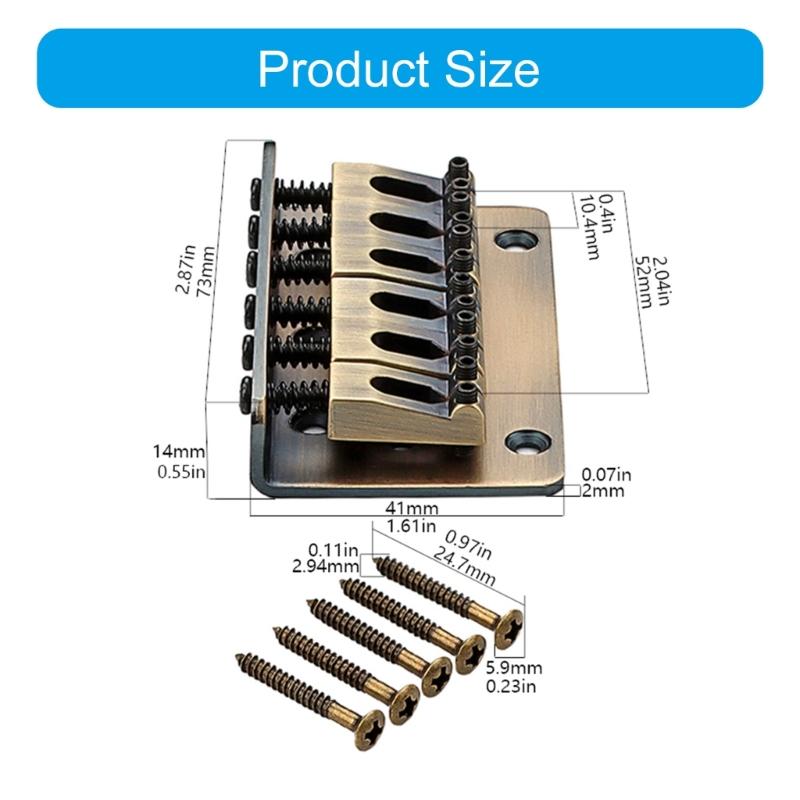 6-струнный фиксированный бридж для электробаса, регулируемый бридж для струнного баса, басовая фурнитура, металлическая текстура для электробаса