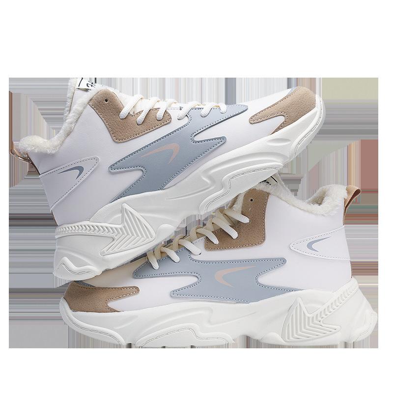 High-top Men's Shoes New Autumn Casual Youth Basketball Thick Sole Heightening White Sports Dad Shoes Velvet