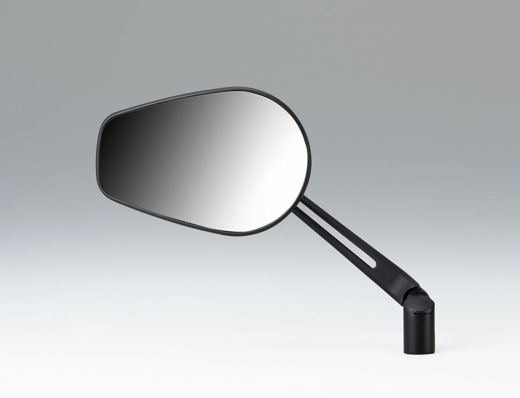 Kijima Bike Parts Mirror TECH11 Oval Edge Aluminum For Left and Right Use Short Stay ECE Certification Number General Purpose 1 Piece Black/Carbon