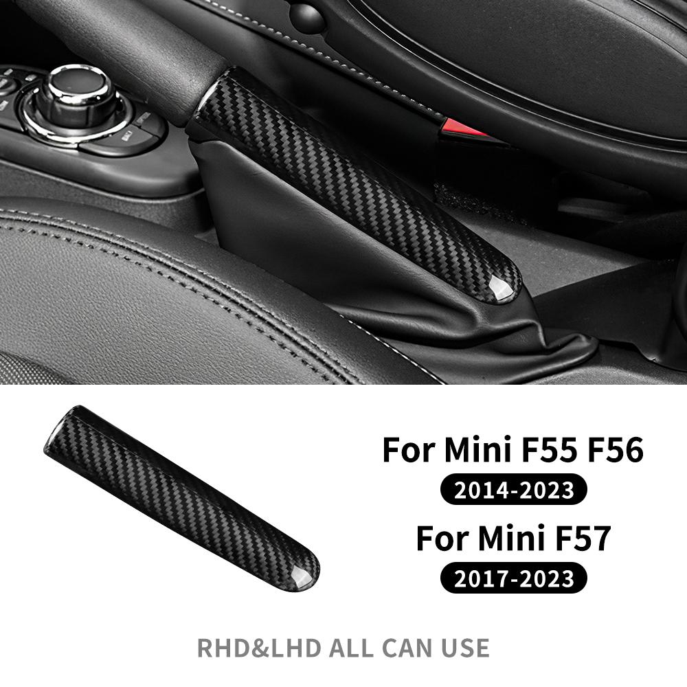 Car Handbrake Grip Cover Trims Accessories Real Hard Dry Carbon Fiber Sticker Decal For Mini Hatchback F55 F56 F57 2017-2021 Acc