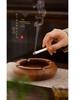 Large South American Walnut Ashtray with Lid - Retro Chinese Style