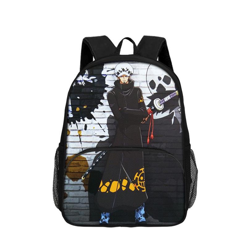One Piece Monkey D. Luffy with Front Pocket Backpack Students Kids School Bags Bookbag Travel Large Capacity Backpack