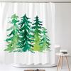 1 шт. Скандинавская простая зеленая водонепроницаемая шторка для душа с рисунком растений, рождественская елка, шторка для декора ванной комнаты, с пластиковыми крючками