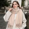 Wool Scarf Autumn and Winter Korean Style Cashmere Scarf Women's Winter New Style Women's Shawl Solid Color Scarf Versatile