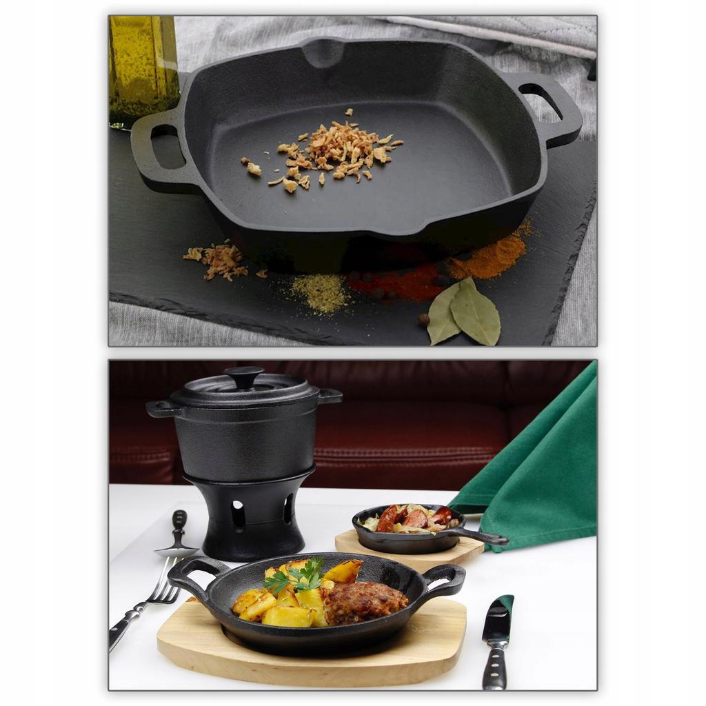 BLACK CAST IRON SERVING DISH