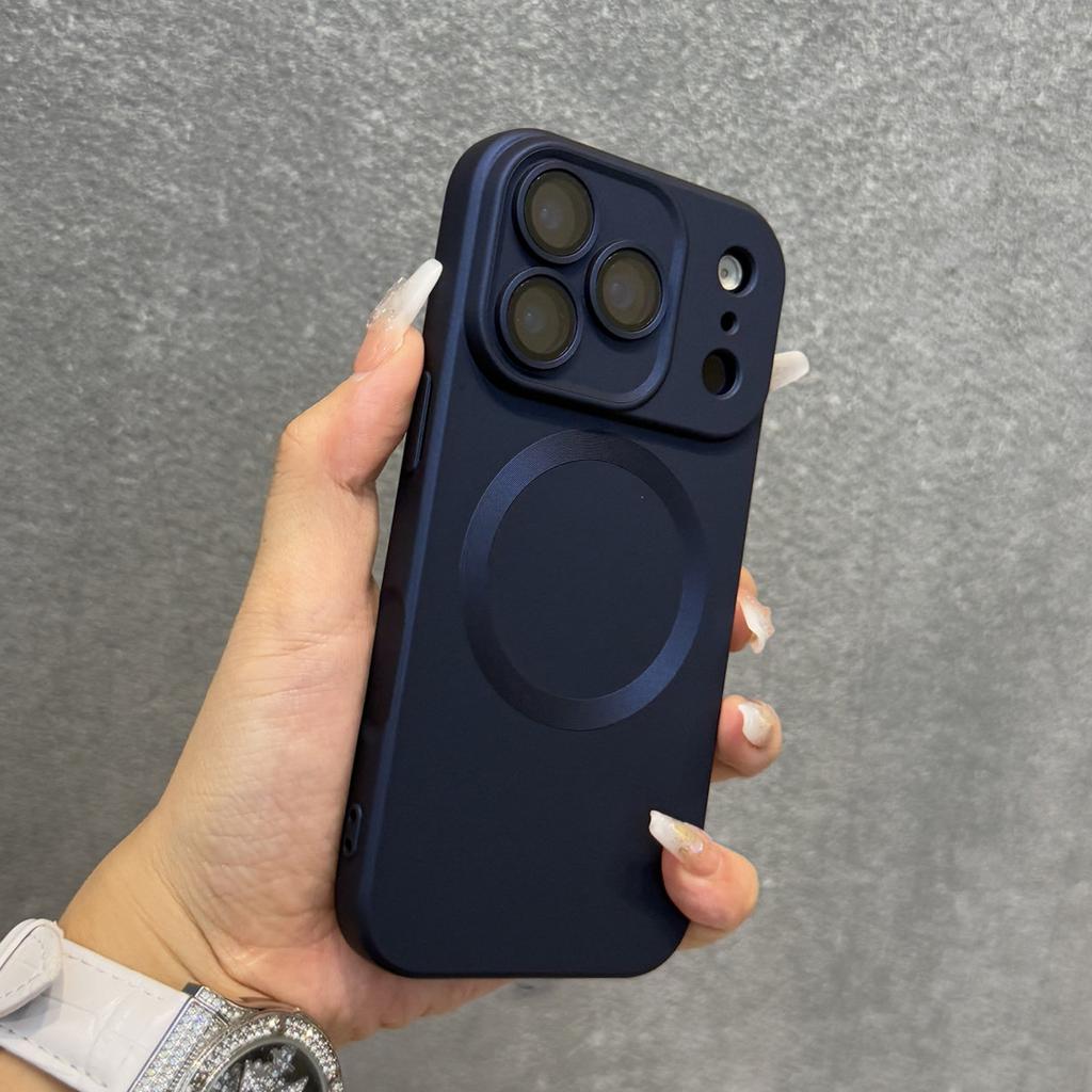 Luxury Matte Metallic Sheen Magnetic Case For 17 16 15 13 14 11 12 17 Pro Max Phone Cases Lens Protector Shockproof Cover