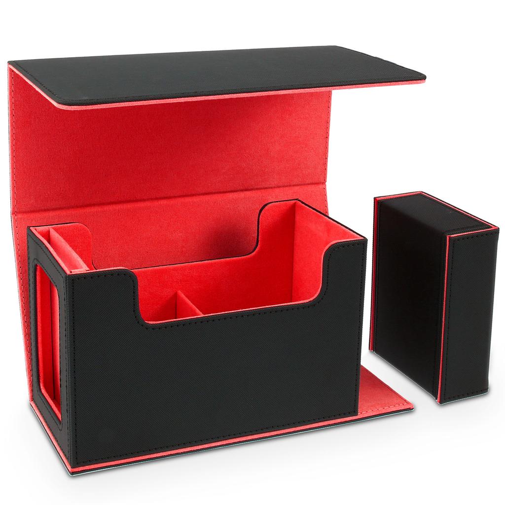 Коробка для хранения колоды карт, большая вместимость TCG MTG, прочный держатель для бейсбольных карт, настольные игры, коробка для колоды Magic Commander с лотком для игральных костей