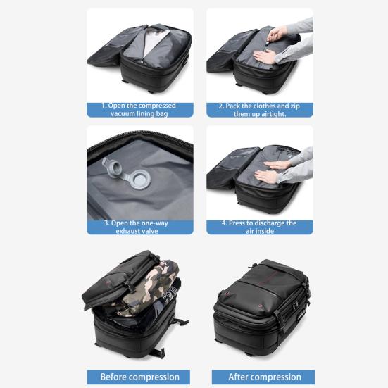 Вакуумный рюкзак для путешествий, 60 л, большая вместимость, водонепроницаемая ткань Оксфорд, с разделением на влажную и сухую погоду, для езды на велосипеде на открытом воздухе, рюкзак для делового самолета