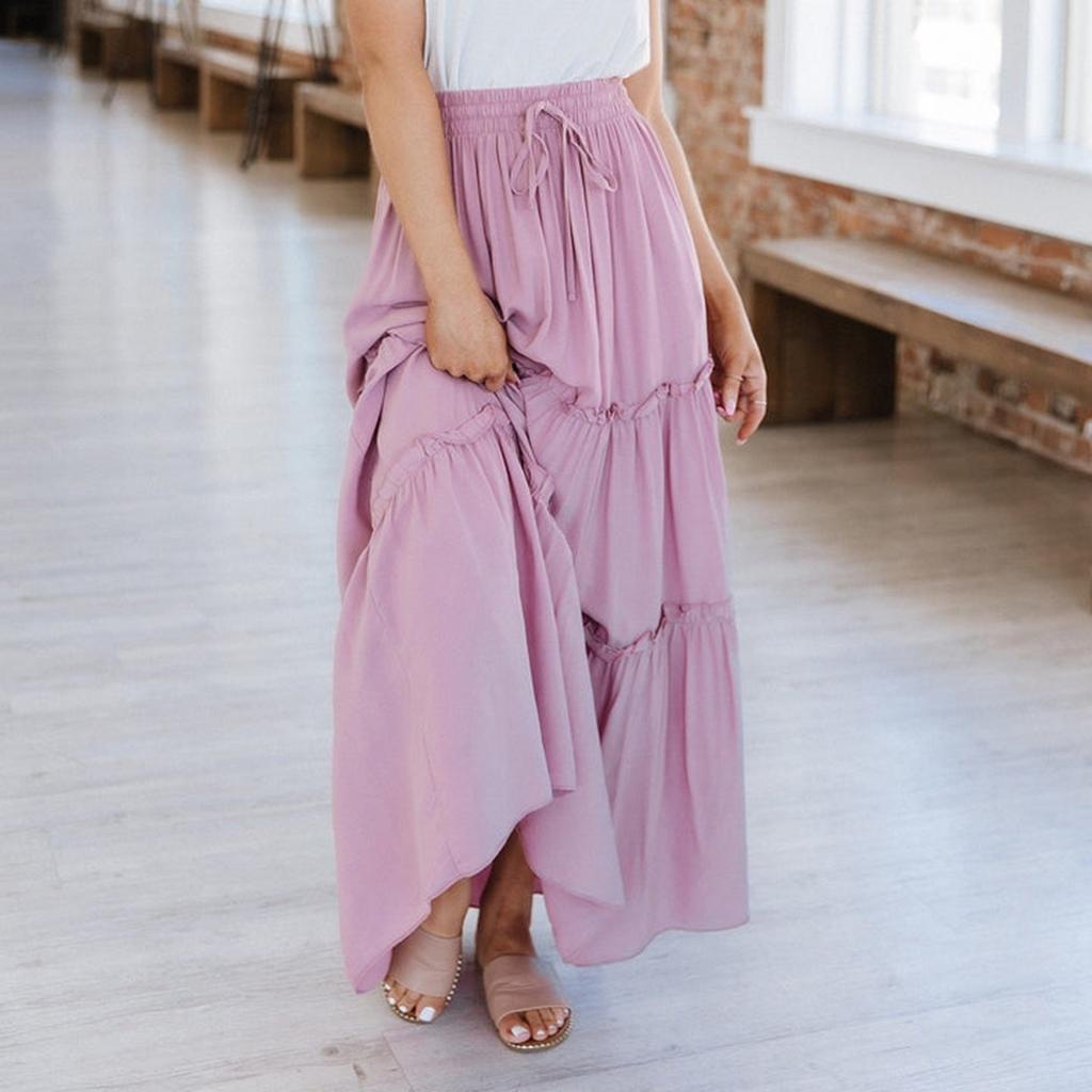 Женская модная однотонная эластичная повседневная юбка в стиле пэчворк с высокой талией