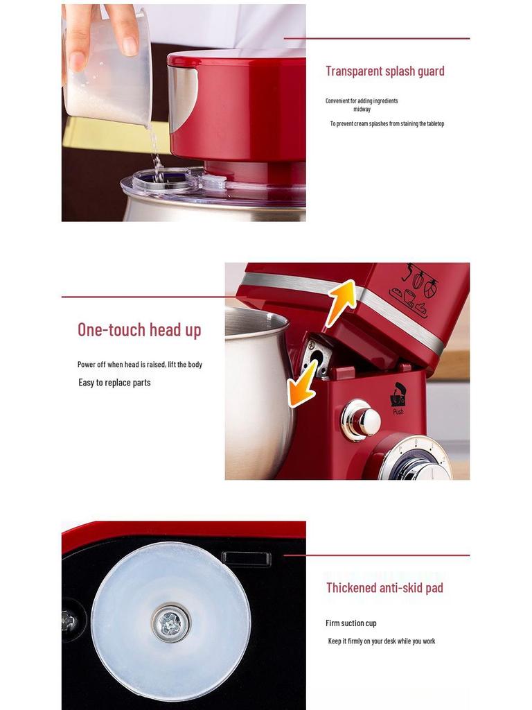 US & European Multifunction Stand Mixer: Automatic Dough Mixer, Egg Beater, Blender for Home Use
